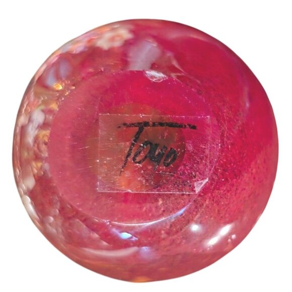 Paperweight Apple Handcrafted Toro Glass 3 Inches Glass Decor Red & Green - Picture 5 of 7